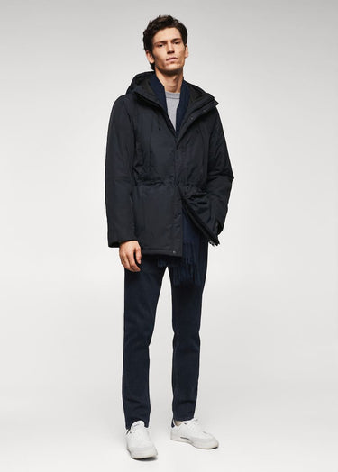 Water-repellent padded parka